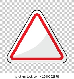 Banner de tráfico rojo vacío en ilustración de fondo transparente