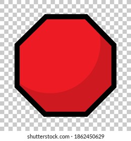 Empty red traffic banner on transparent background illustration
