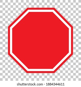 Banner de tráfico rojo vacío en ilustración de fondo transparente