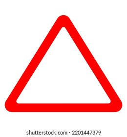 Empty red triangle traffic sign |Isolated on white background