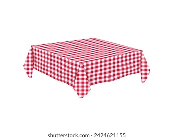 Mantel de cuadros rojo y blanco. vector
