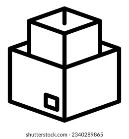 Empty relocation box icon outline vector. Move home. Cargo delivery