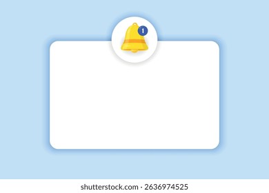 Empty Reminder Popup Notice. Phone Alert Message Template.Speech bubble with alert bell icon. Notification and push alert box for events, reminder messages, mobile alerts, and UI notification designs