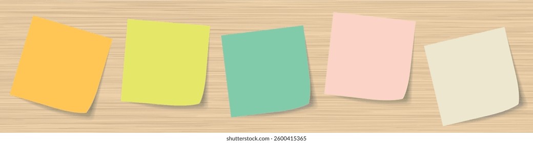 Empty reminder stick notes set. 3D realistic vector illustration