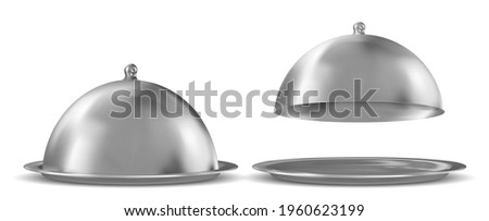 Empty restaurant cloche. Vector illustration over white background.