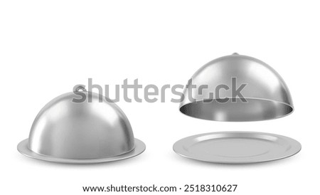 Empty restaurant cloche. Vector illustration over white background.