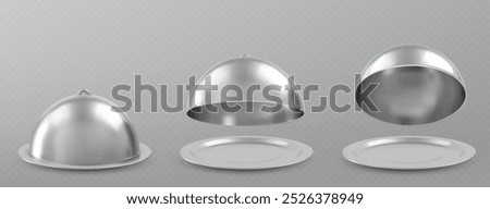 Empty restaurant cloche. Vector illustration over white background.