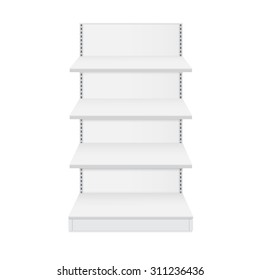 Empty Retail Shelves Vector Illustration