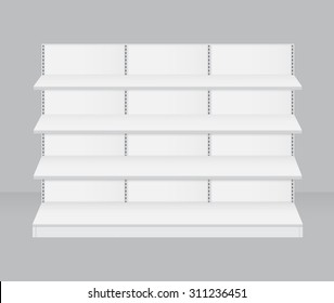 Empty retail store shelf vector