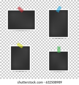 Empty Retro photo frames. Vintage style. Vector illustration