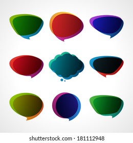 Empty retro speech bubbles set vector illustration 