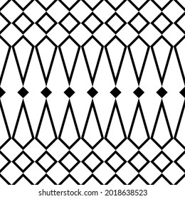 Empty rhombs and quadrangles. Vector seamless pattern.