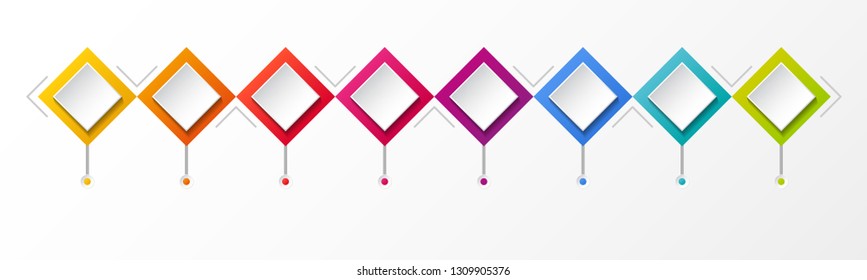 Empty rhombus infographic template. Vector.