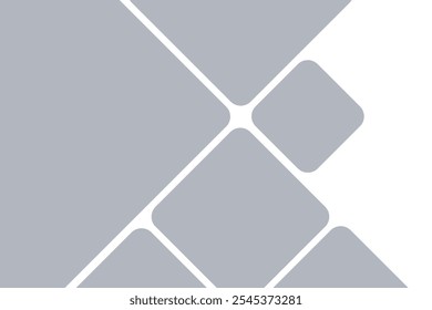 Empty rhombus photo frames. Set of mosaic photo cards. different sizes. Vector realistic Mockup for banner design, flyer, leaflet, photo album, collages. Blank gray template. EPS10.