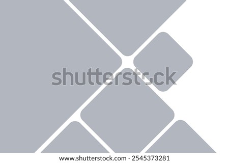 Empty rhombus photo frames. Set of mosaic photo cards. different sizes. Vector realistic Mockup for banner design, flyer, leaflet, photo album, collages. Blank gray template. EPS10.
