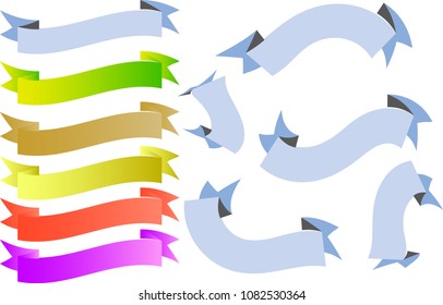 Empty ribbons of various colors.