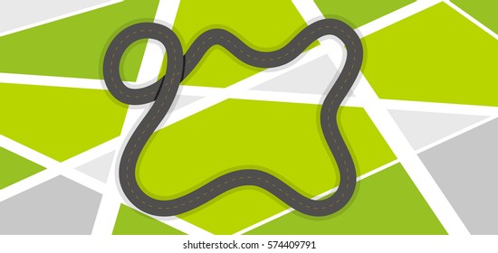 Leere Straße auf grünem Hintergrund, Vektorgrafik