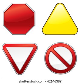 Empty road signs