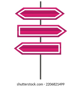 Empty road signs. Empty highway. blank road sign boards. Vector illustration. Stock image.