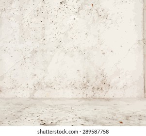 empty room with concrete wall, grey background, vector