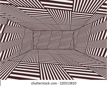 Empty Room Created With Stripes Vector 02