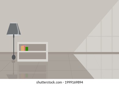 Empty room with hardwood floor and old wall Vector illustrator