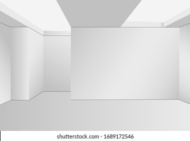 Empty room interior background. Lights and shadows, isolated vector illustration.