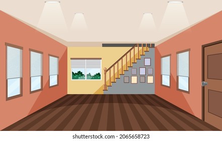 Empty room interior design  illustration