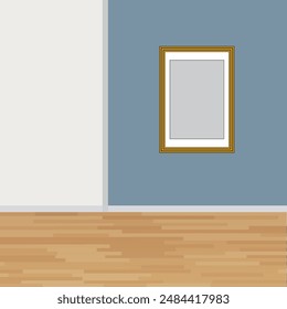 interior de la habitación vacía con una ventana azulejos suelo tablón de madera techo Ilustración vectorial