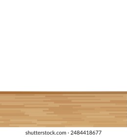 sala vacía azulejos interiores piso tablón de madera techo Ilustración vectorial