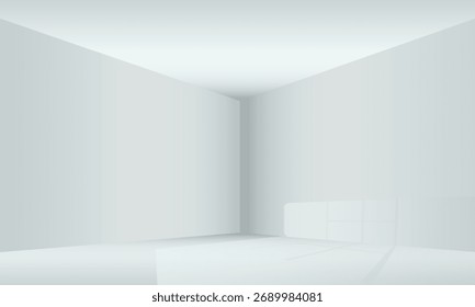 Interior de la habitación vacía Fondo blanco. Ilustración vectorial