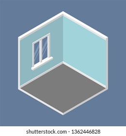 Empty Room Isometric Flat Design Vector