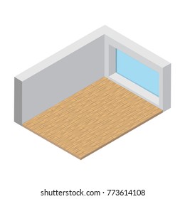 Empty Room in Isometric. room with window . vector illustration isolated from background
