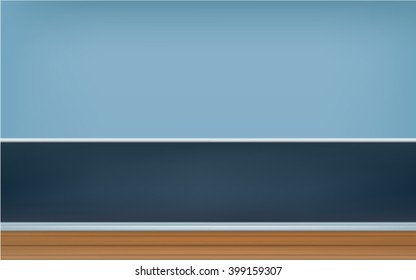 empty room, navy blue wall background with wood floor