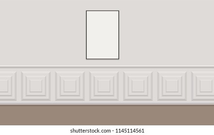 Empty room with picture on the wall illustration. Scene design for mockup.