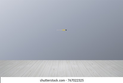 Empty room space background with wall and wooden floor. Vector illustration.
