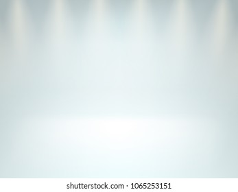 Empty room studio smooth scene background. Light interior with copyspace. Warm spotlight. EPS 10 vector file