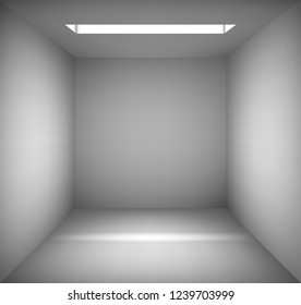 Empty room studio with spotlight effect.  Abstract gray background.