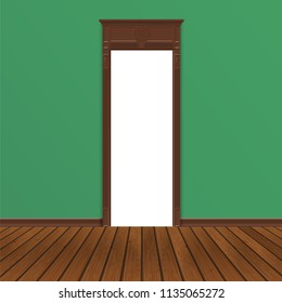 empty room through the open door