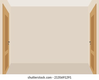 Empty room with two doors
