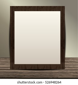 Empty room with wooden floor and frame, room interior template