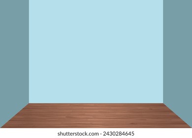 Empty room with wooden floor vector illustration