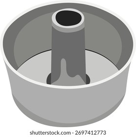 Empty Round Baking Pan Illustration Isolated on White Background