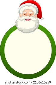 Empty round board template with Santa Claus illustration
