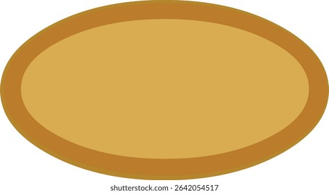 Empty Round brass Plate Vector Top View | Cartoon Style Serving Tray Illustration for Animation, Food Game UI, Explainer Videos, Restaurant Menu, or Culinary Design Projects


