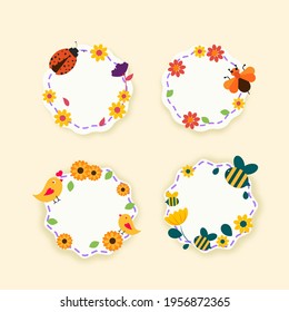 Empty Round Floral Or Spring Frame In Various Type.