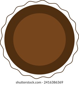 Empty round pie crust vector illustration. Baked pastry tart shell, baking concept.