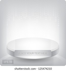 Empty round shelf for exhibition. Backlit.3d.Eps10.