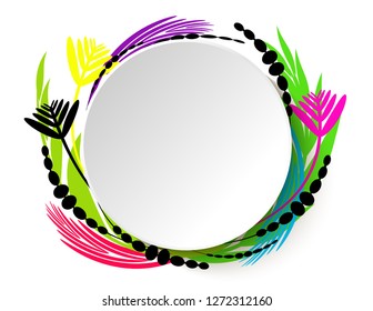 Empty round sticker ornament