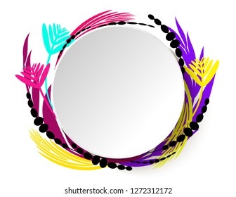 Empty round sticker ornament